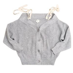 Hayden Los Angeles Gray Off Shoulder Cardigan Sweater M